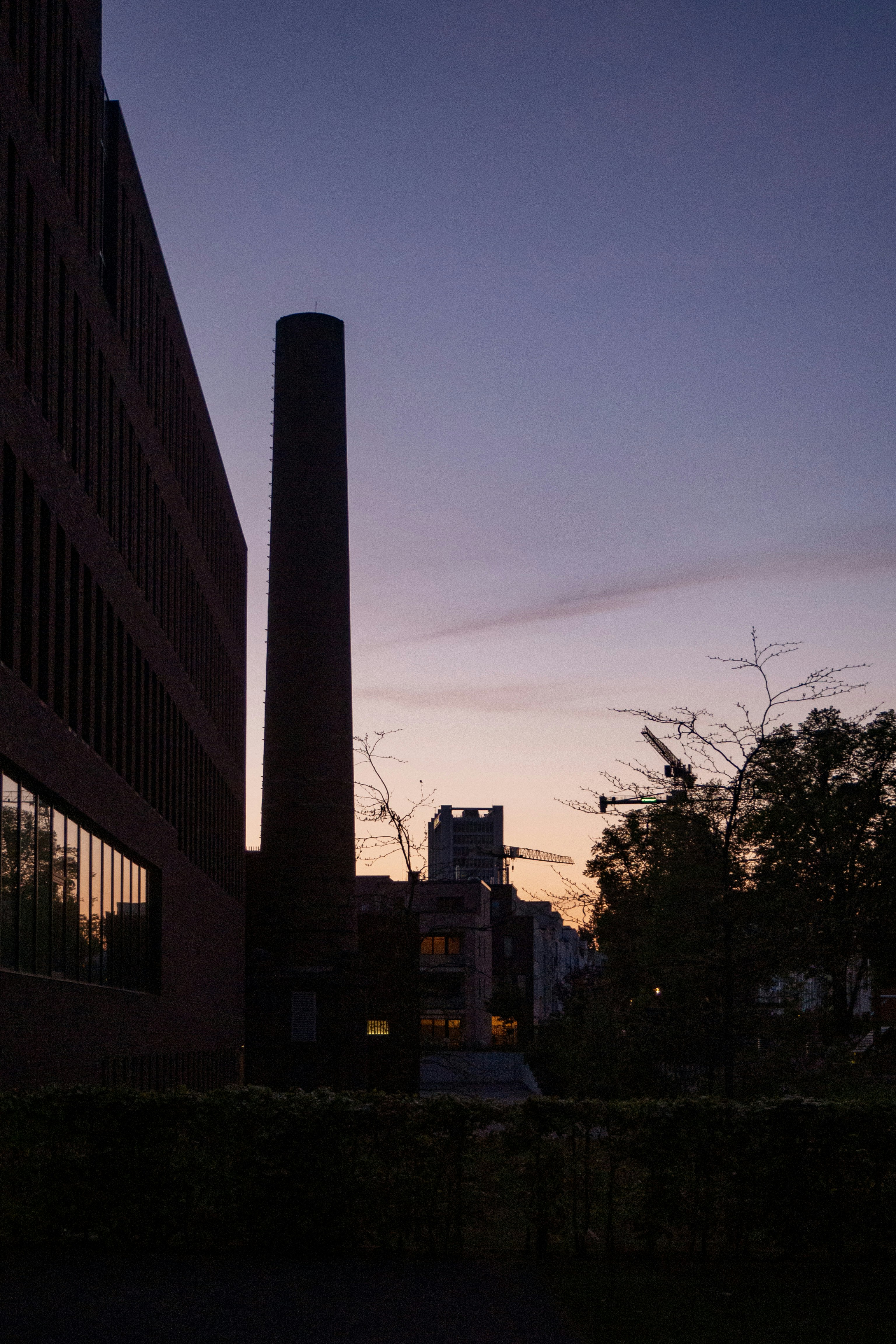 silhouette of building during sunset